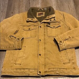 Levi's Men's Mustard Tan Field Jacket with Rib-Knit Collar